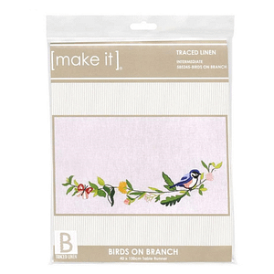 Traced Linen Embroidery Kit - Birds On Branch