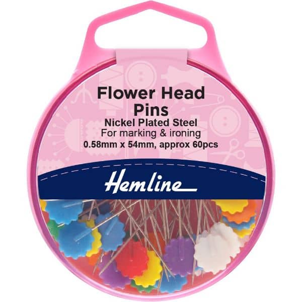 Flower Head Pins - Assorted Colours 60 pcs