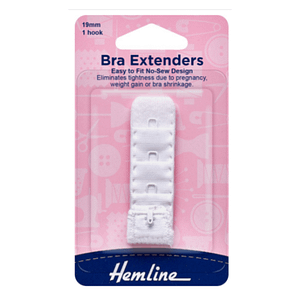 Bra Extenders Easy to Fit No-Sew Design 19mm White