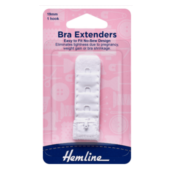 Bra Extenders Easy to Fit No-Sew Design 19mm White