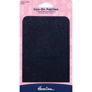 Iron-On Patches For Decorating and mending 10x15cm Dark Denim 2 pcs