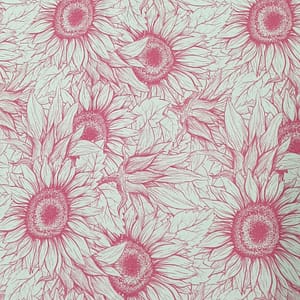 Pink Sunflowers - Cotton Print Fabric