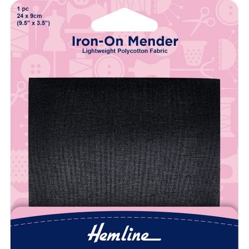Iron-On Mender 24x9cm Black 1 pc