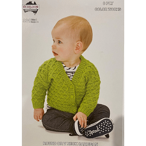 Round or V Neck Cardigan - Knitting Pattern Leaflet
