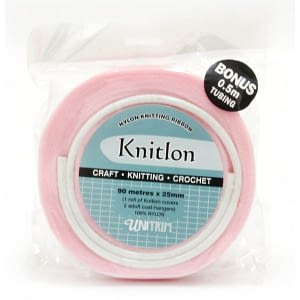 Knitlon Nylon Knitting Ribbon - Baby Pink