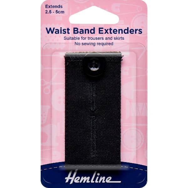 Waist Band Extenders Extends 2.5cm – 5cm Black