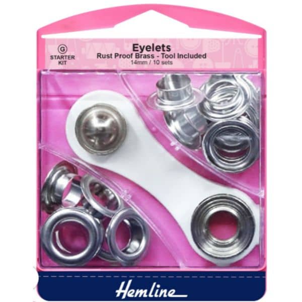 Eyelets Rust Proof Brass – Tool lncluded 14mm (G) Nickel Silver 10 sets
