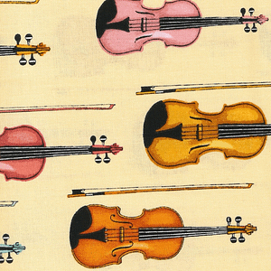 Violins - Cotton Print Fabric