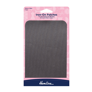 Iron-On Patches For Decorating and mending 10x15cm Light Grey 2 pcs