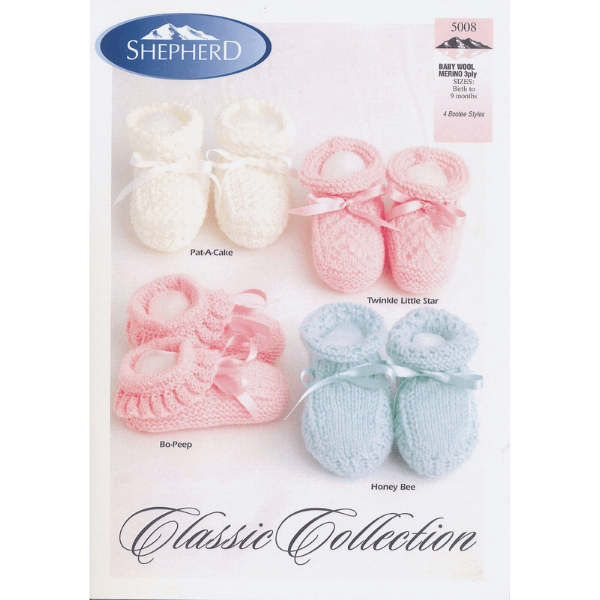 Classic Collection Bootees - Knitting Pattern Leaflet