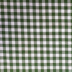 Green & White Gingham 12mm - Cotton Print Fabric