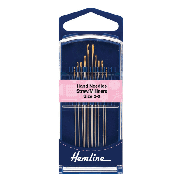Hand Needles Straw Milliners Gold Eye 10pack Size 3-9