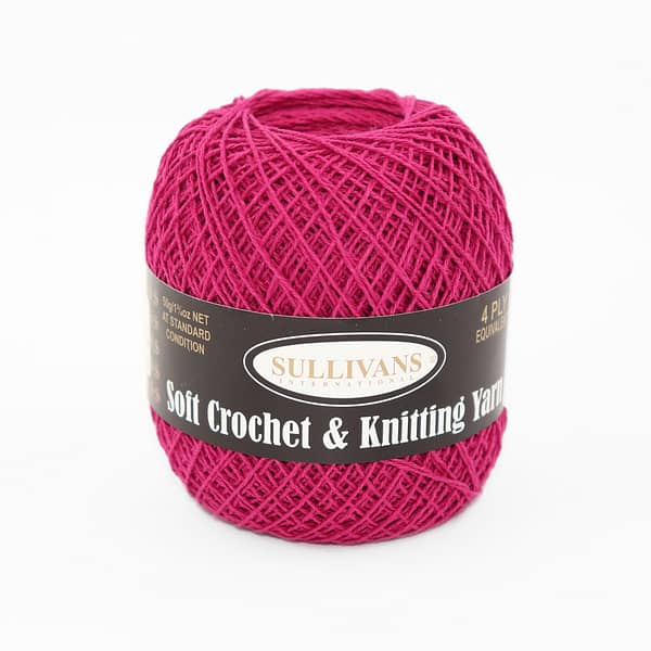 Crochet & Knitting Yarn 4 Ply 50g - Cerise