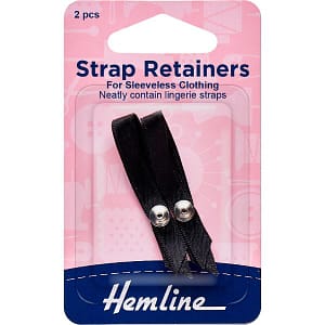 Strap Retainers For Sleeveless Clothing Black 2 pcs