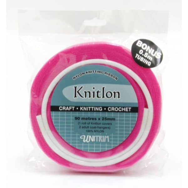Knitlon Nylon Knitting Ribbon - Hot Pink