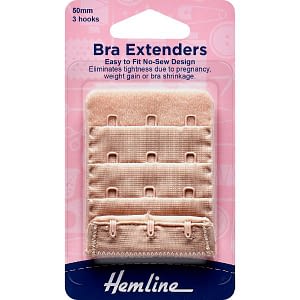 Bra Extenders Easy to Fit No-Sew Design 50mm Nude