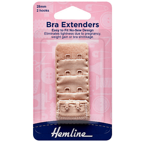 Bra Extenders Easy to Fit No-Sew Design 28mm Nude