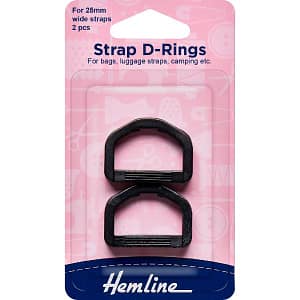 Strap D-Rings For 25mm wide straps 25mm Black 2 pcs