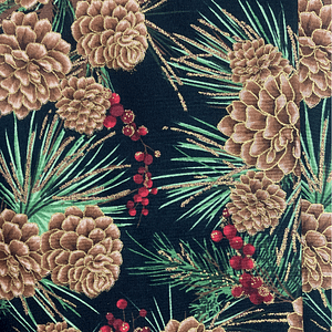 Christmas Print - Pine Cones on Black