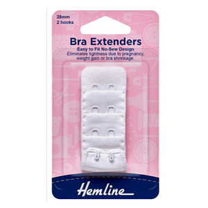 Bra Extenders Easy to Fit No-Sew Design 28mm White
