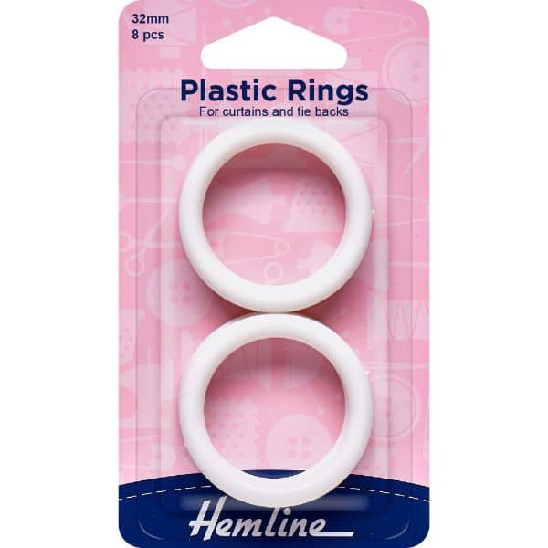 Plastic Rings 32mm White 8 pcs