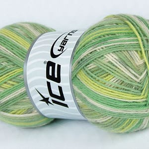 Sock Yarn - Green & Cream
