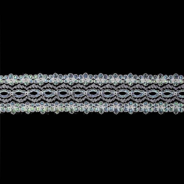 Eyelet Lace 35mm – Blue Metallic – 5 Metre Value Pack