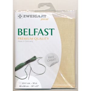 Zweigart Precut Belfast 32Ct12.6St 48x68cm Linen Light Sand