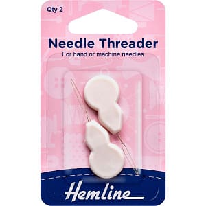 Needle Threader For hand or machine needles Plastic handle 2 pcs