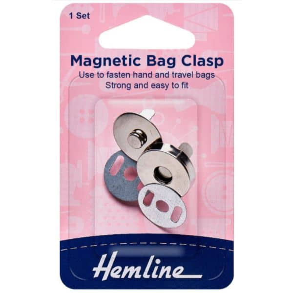 Magnetic Bag Clasp 18mm Silver 1 Set